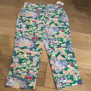 Kim Rogers Colorful Scenic Print Capris